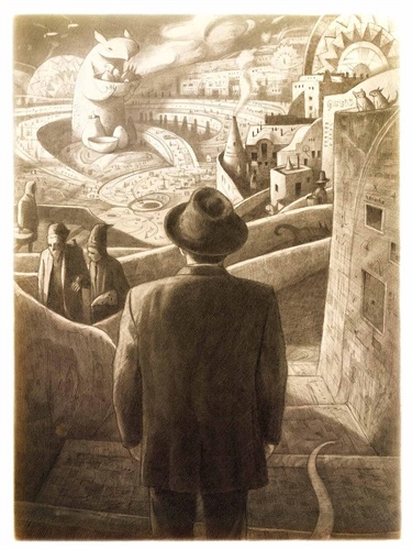 Shaun Tan, The Steps, from original illustration in The Arrival, Lothian Books, 2006