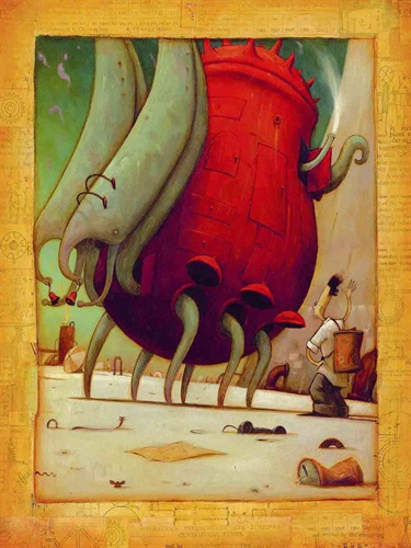 Shaun Tan, Saying Hello, from original illustration in The Lost Thing, Lothian Books, 2000