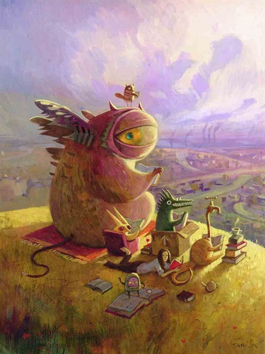 Shaun Tan, Tuesday Afternoon Reading Group, from original illustration in Tales from Outer Suburbia, Allen & Unwin, 2008