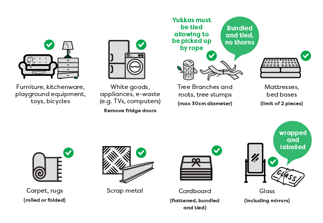 Image showing items which can be part of hard waste collection