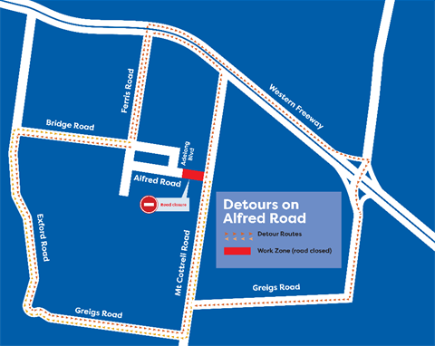 Alfred Road Works Detour Map.png