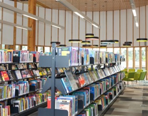 Library book shelves