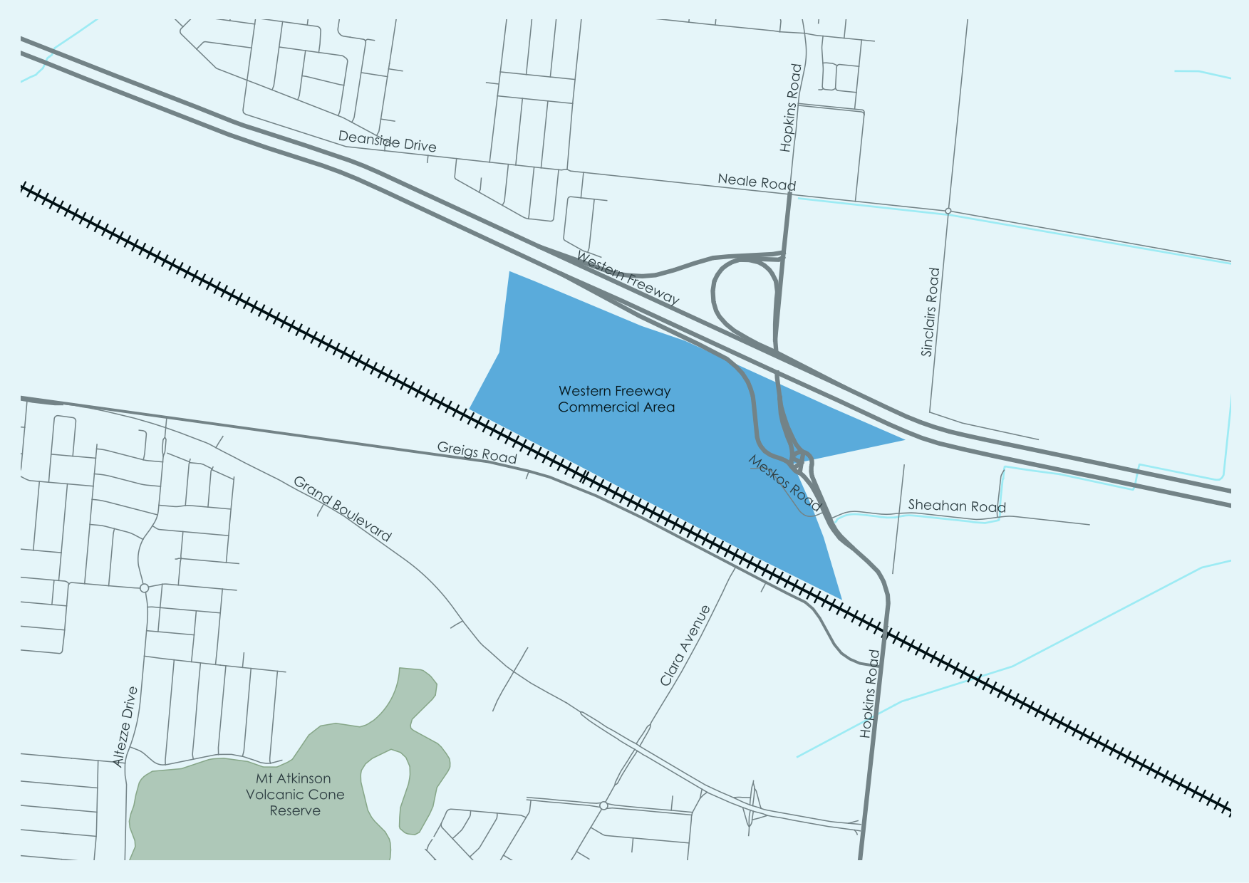 Western Freeway Commercial Area Location Map