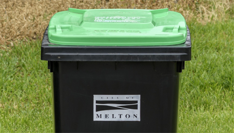 Food organics and garden organics bin with green lid